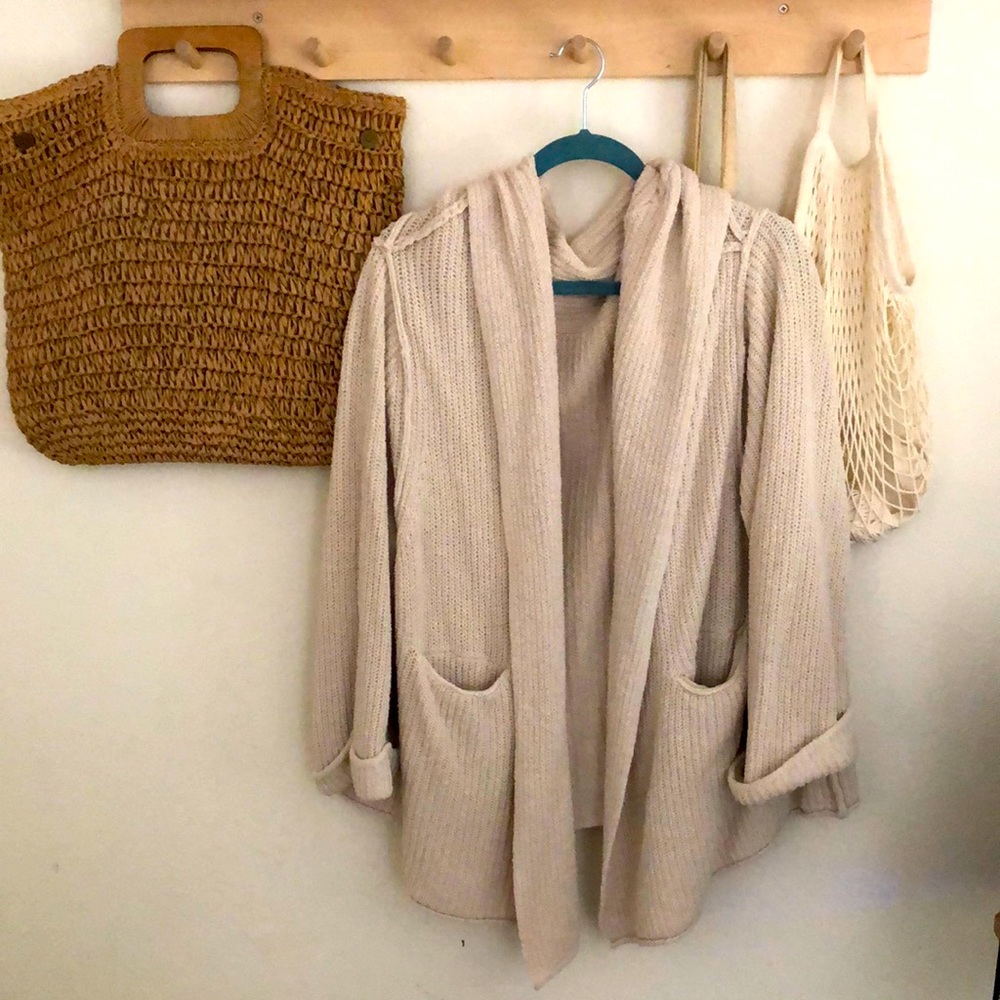 Free People shawl cardigan in cream size M/L